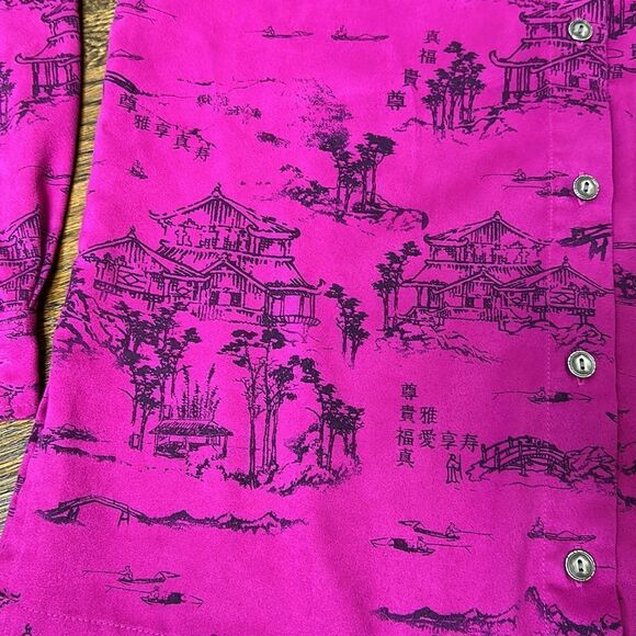 Chico’s Brushed Suede Raspberry Color Button Down Shirt - Size 0 - Picture 4 of 10